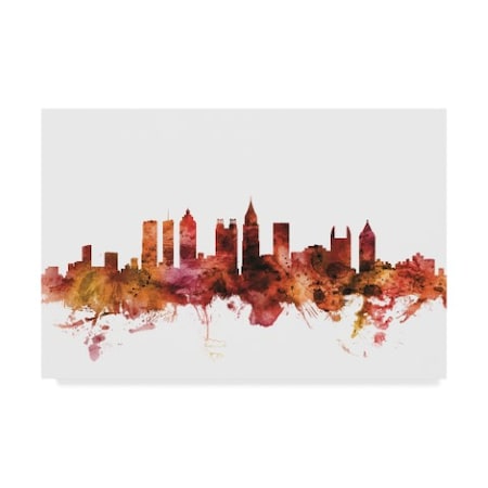 Michael Tompsett 'Atlanta Georgia Skyline Red Ii' Canvas Art,30x47